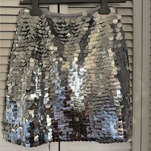 Silver disc miniskirt